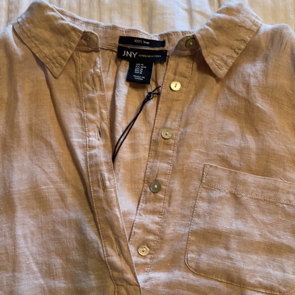 JNY Linen roll sleeve top - Picture 4 of 4